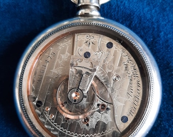 Antique, Serviced, Rare Waltham Non Magnetic 15 jewel pocket watch, Coin silver with window back (salesman case). 1887