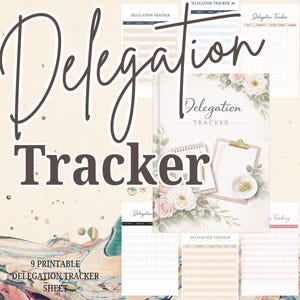 Delegation Tracker PDF PNG | Business Workflow Management Tool | Team Task Accountability Organizer | Log Template
