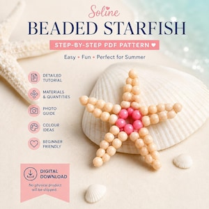 Beaded Starfish Pattern PDF | DIY Sea Star Tutorial | Seed Bead Starfish | Step by Step Digital Download