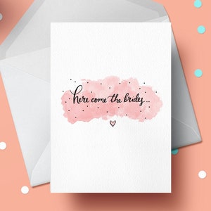Aí vêm as noivas, cartão de casamento gay, presente de casamento gay, presente de aniversário gay, cartão de casamento lésbico, presente de casamento lésbico