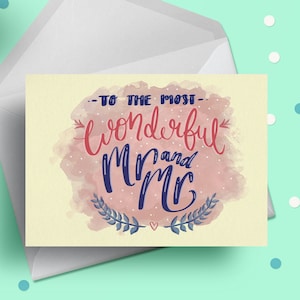 Cartão Mr e Mr, cartão de casamento gay, presente de casamento gay, cartão de casamento gay, noivado gay, aniversário gay, presente de aniversário gay