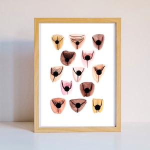 Vulva Print,A4,body positive print,feminist art print,girl power,naked art,vulva art