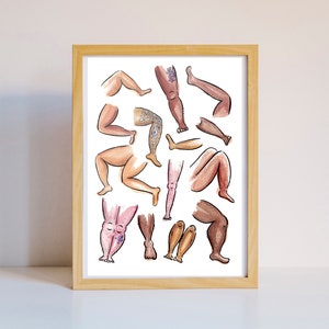 Feminist print,feminist art,body positiv,illustration,girl power,grl pwr,unikat geschenke,A4,hairy legs print
