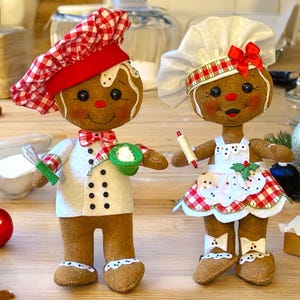 Handmade Christmas Holiday Decorations, Gingerbread Figurine Dolls Decorative Decor Gifts, Whimsical Decoration for Hostess Gifts Figurins