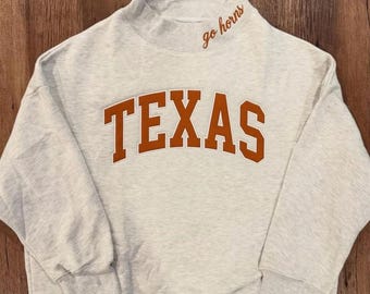 Customized Applique Embroidered Mockneck | Personalized Embroidered Gameday Mockneck | Gift for Her