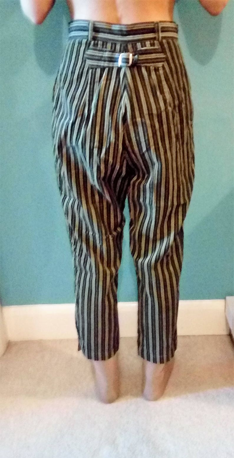 striped cigarette pants