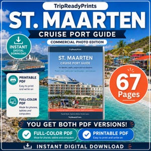 Guía del puerto de cruceros de San Martín / PDF a todo color e imprimibles / Planificador de excursiones en tierra y del día en el puerto