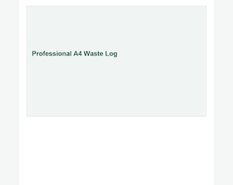 Restaurant Food Waste Log & Waste Tracker | Printable Restaurant Waste Record | Kitchen Food Waste Tracker PDF