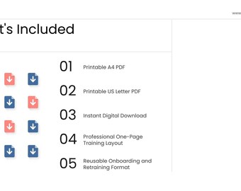 Restaurant Staff Training Checklist Printable | Employee Onboarding PDF | Restaurant Operations Template | Instant Download