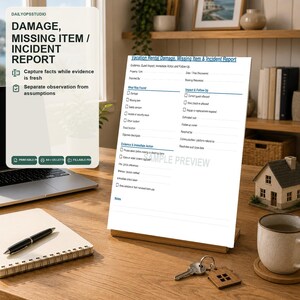 Airbnb Damage Report Form | Vacation Rental Incident Fillable PDF