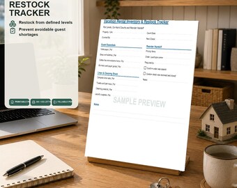Airbnb Inventory Restock Checklist | Vacation Rental Par Level Tracker PDF