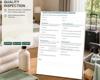 Airbnb Cleaning Inspection Checklist | Housekeeping QA | Fillable PDF