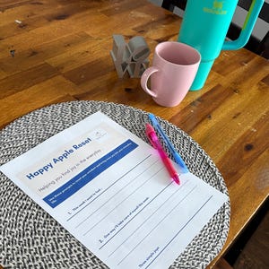 Happy Apple Reset, Weekly Reflection Printable, Digital Download PDF