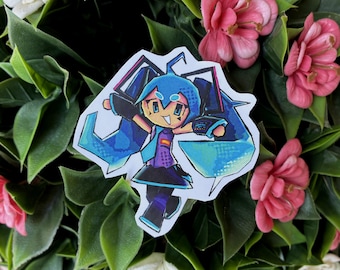 Pegatina de Hatsune Miku de baja poligonalidad