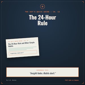 Tarjeta imprimible sobre la regla de las 24 horas / Hábito de comunicación en las relaciones para hombres / Descarga instantánea en PDF