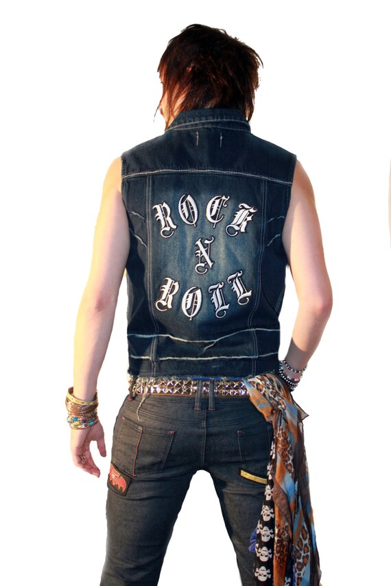 men's sleeveless denim jacket