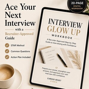 Interview Glow Up Workbook | Recruiter-Approved Interview Prep Guide | STAR Method Worksheet | Printable PDF