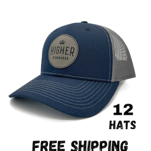 Custom Leather Patch Hats, Richardson Hats, Logo Hats, Laser Engraved, Company Hat, Personalized Hats, Business Swag, Brand Hat, Birthday