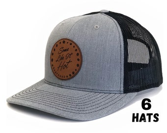 Business Logo Patch Hats, Richardson Hats, Logo Hats, Laser Engraved Leather Patch, Company Logo Hat, Personalized Hats, Business Swag