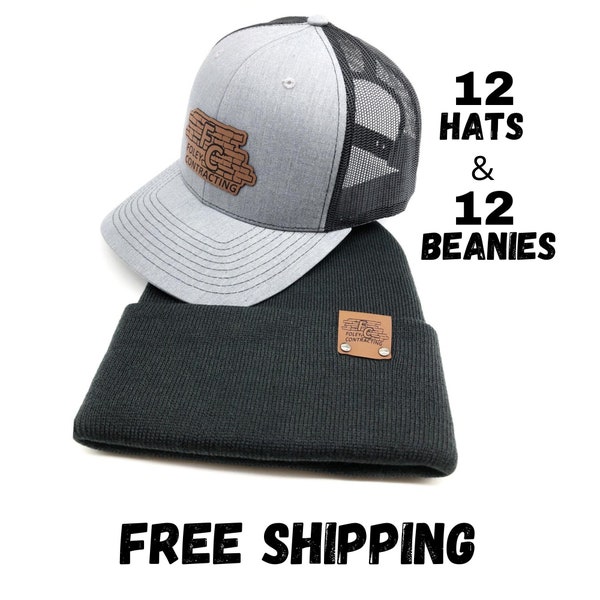 12 gorras y gorros con logotipo personalizado: gorras de camionero Richardson 112 con parche de cuero
