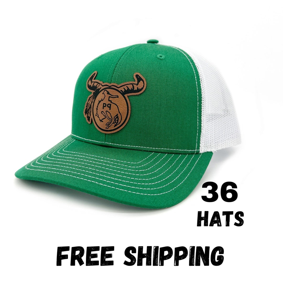 36 Custom Leather Patch Hats, Richardson Hats, Logo Hats, Laser