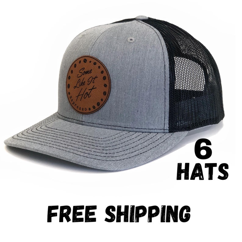 6 Custom Leather Patch Hats Richardson Hats Logo Hats Laser Etsy