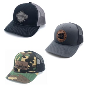 6 Business Logo Patch Hats, Richardson Hats, Logo Hats, Laser Engraved ...
