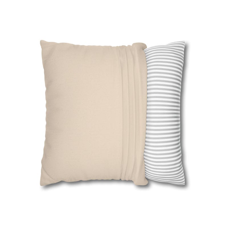 Solid Oatmeal Pillow Cover, Neutral Greige Linen Look Throw Pillow, French Country Taupe Cottage Cushion Cover image 2