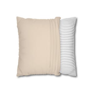 Solid Oatmeal Pillow Cover, Neutral Greige Linen Look Throw Pillow, French Country Taupe Cottage Cushion Cover image 4