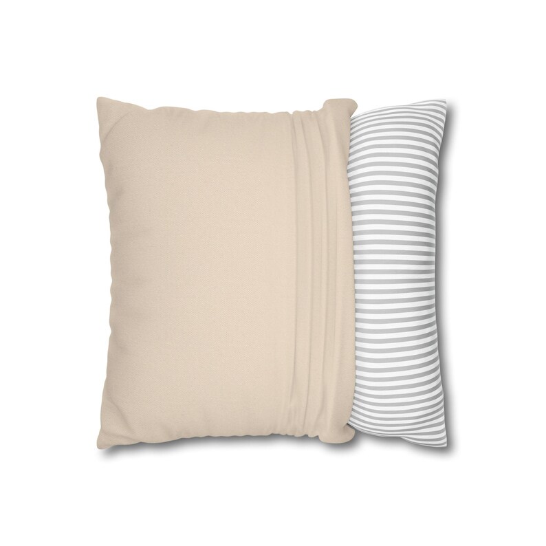 Solid Oatmeal Pillow Cover, Neutral Greige Linen Look Throw Pillow, French Country Taupe Cottage Cushion Cover image 4