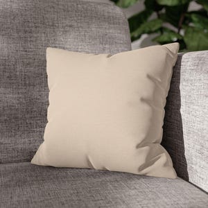 Solid Oatmeal Pillow Cover, Neutral Greige Linen Look Throw Pillow, French Country Taupe Cottage Cushion Cover image 6