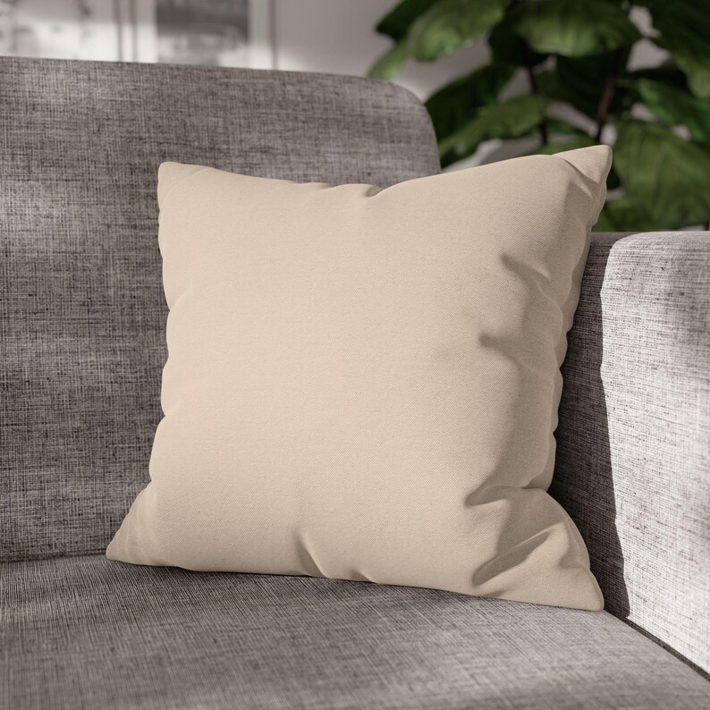 Solid Oatmeal Pillow Cover, Neutral Greige Linen Look Throw Pillow, French Country Taupe Cottage Cushion Cover image 13