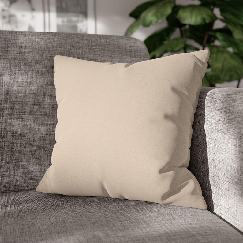 Solid Oatmeal Pillow Cover, Neutral Greige Linen Look Throw Pillow, French Country Taupe Cottage Cushion Cover image 20