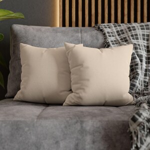 Solid Oatmeal Pillow Cover, Neutral Greige Linen Look Throw Pillow, French Country Taupe Cottage Cushion Cover image 7