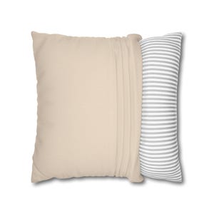 Solid Oatmeal Pillow Cover, Neutral Greige Linen Look Throw Pillow, French Country Taupe Cottage Cushion Cover image 16