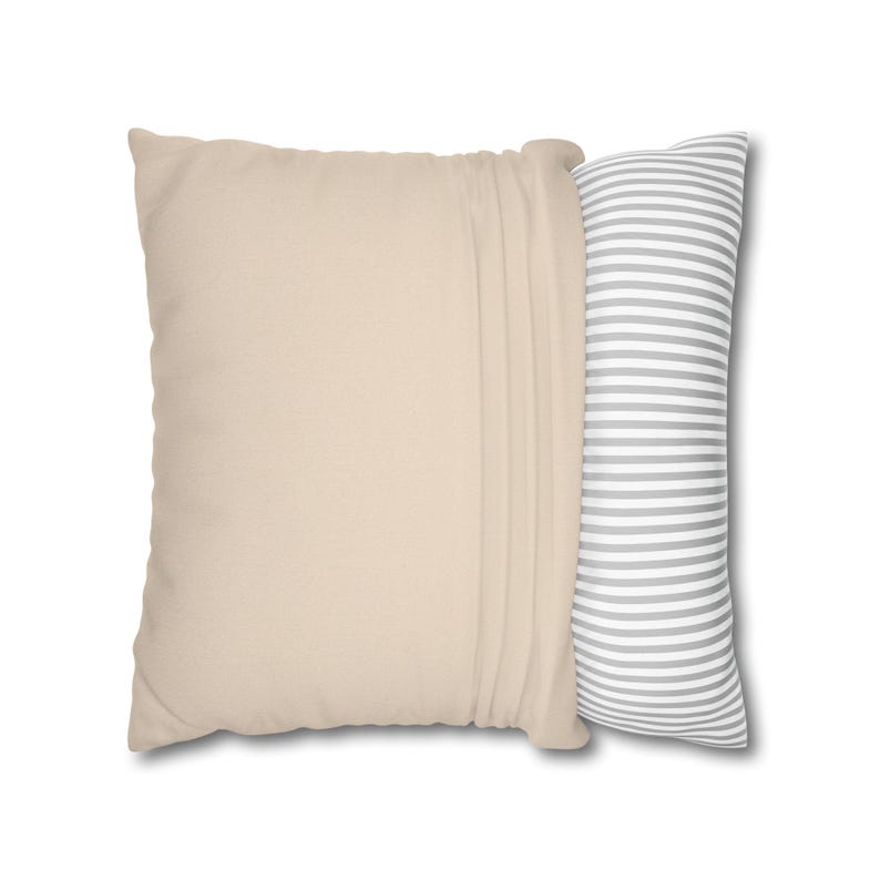 Solid Oatmeal Pillow Cover, Neutral Greige Linen Look Throw Pillow, French Country Taupe Cottage Cushion Cover image 16