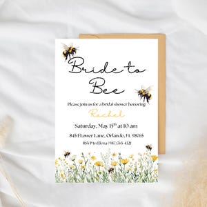 Bride to BEE Invite Template - Bridal Shower (Digital Download)