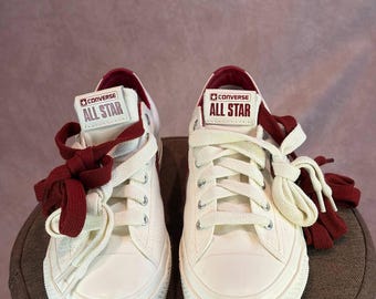 Converse Star Player Low Weiß-Burgunderfarben Canvas Herren 5,5 Damen 7 A12591C