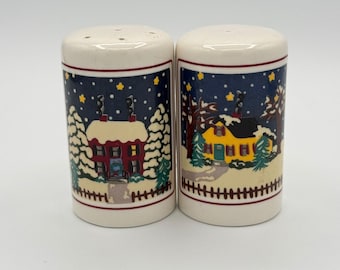 ヴィンテージ オナイダ チャイナウェア ソルト＆ペッパーシェーカー ホリデーハーバー クリスマス マリン