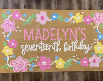 Custom Hand Painted Brown Paper Banners
