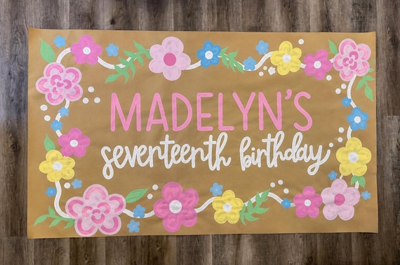 Custom Hand Painted Brown Paper Banners