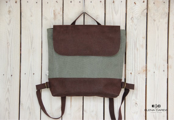 washed canvas backpack