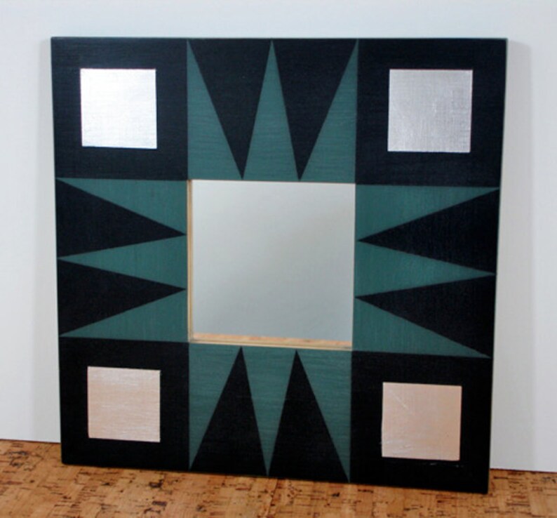Milk Painted Mirror Frame With Silver Leaf