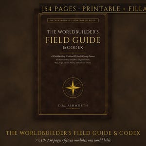 Worldbuilding Workbook | Novel Writing Planner, Fantasy World Bible (Fillable PDF)