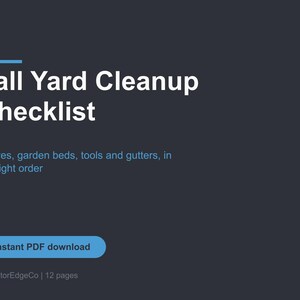 Fall Yard Cleanup Checklist PDF, Autumn Garden and Leaf Cleanup Guide, Seasonal Home Maintenance Printable