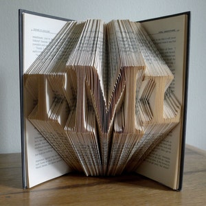 Handmade Personalized Gift - Custom Folded Book - Monogram - Your Initials - Book Lovers - Personalized Monogrammed Gifts For Him Her Books
