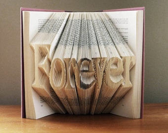 Custom Boyfriend Girlfriend Gift - Folded Book Art - Wedding Table Decor- Forever - Personalized - Paper Anniversary  Gift - 7 Letters