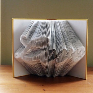 Folded Book Art - LOVE - Anniversary Gifts - Boyfriend Gift - For Book Lovers - Book Sculpture - Paper Anniversary - Home Decor