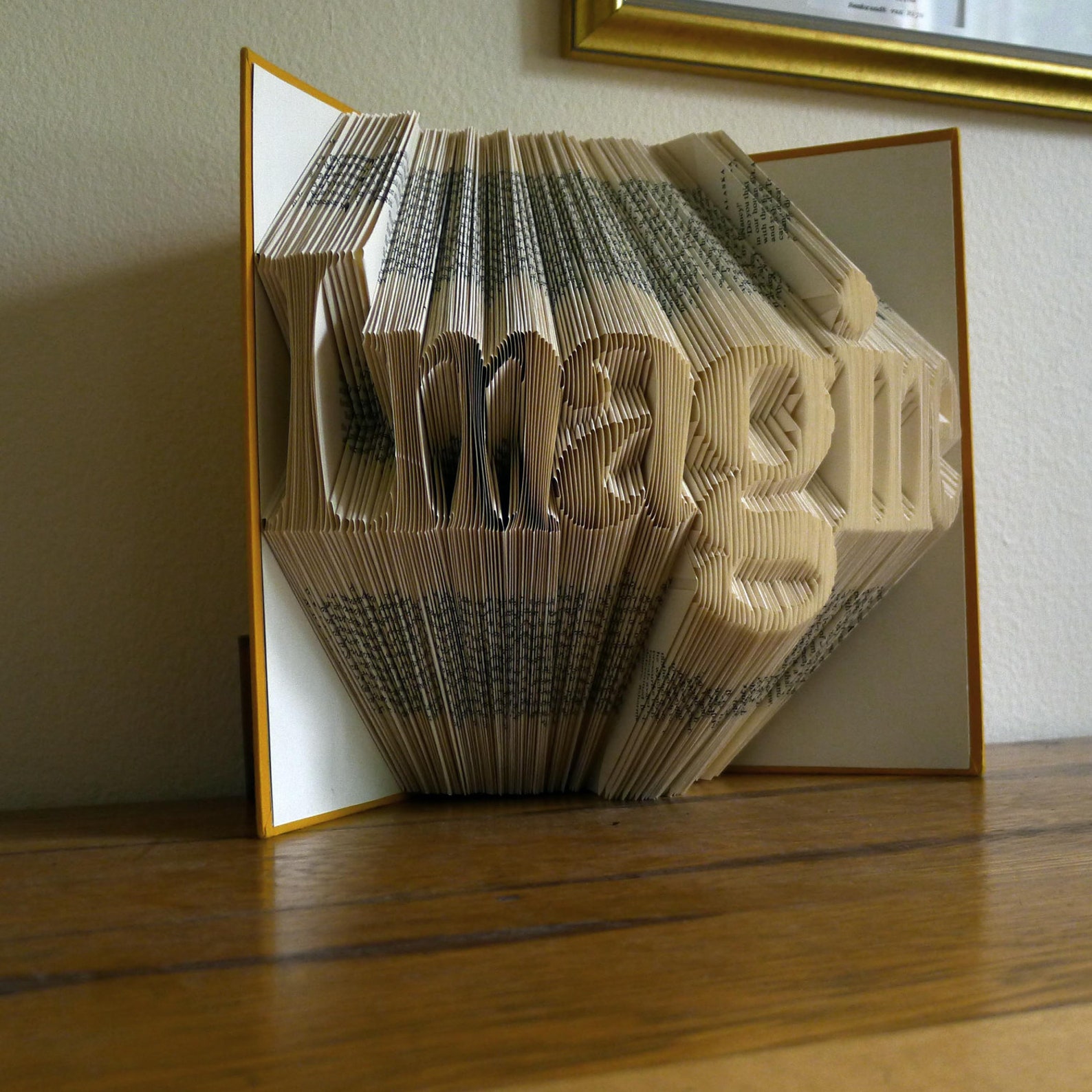 Folded Book Art Personalized Gift Unique Present Book Etsy