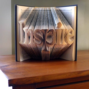 Book Art Best Selling Item Inspirational Quote Unique Present Book Lover Handmade Inspire Or Your Choice of Words image 3